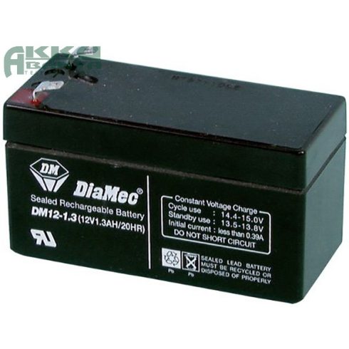 DIAMEC 12V 1,3Ah akkumulátor DM12-1.3