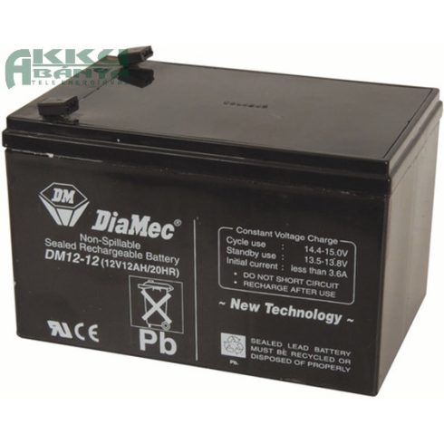 DIAMEC 12V 12Ah akkumulátor DM12-12