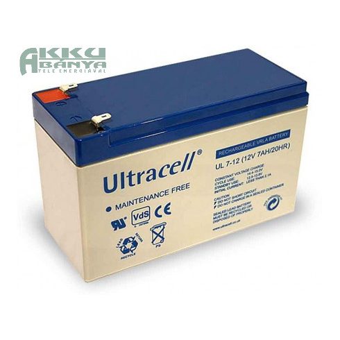 ULTRACELL 12V 7Ah akkumulátor UL7-12 AU-12070