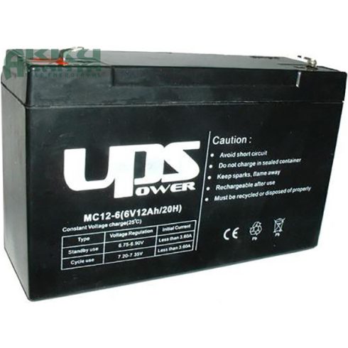 UPS POWER 6V 12Ah akkumulátor MC12-6