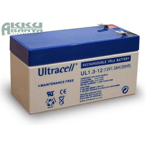 ULTRACELL 12V 1,3Ah akkumulátor UL1,3-12  AU-12013