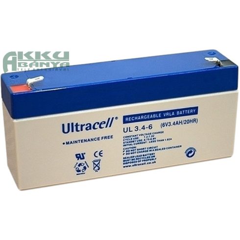 ULTRACELL 6V 3,4Ah akkumulátor UL3.4-6 AU-06034