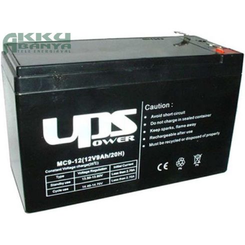 UPS POWER 12V 9Ah F2 akkumulátor MC9-12