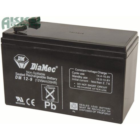 DIAMEC 12V 9Ah F2 akkumulátor DM12-9