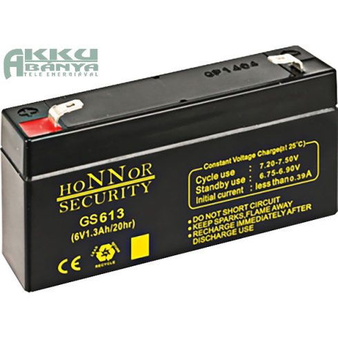 HONNOR 6V 1,3Ah akkumulátor GS613
