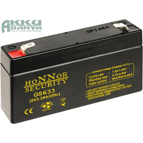 HONNOR 6V 3,3Ah akkumulátor GS633