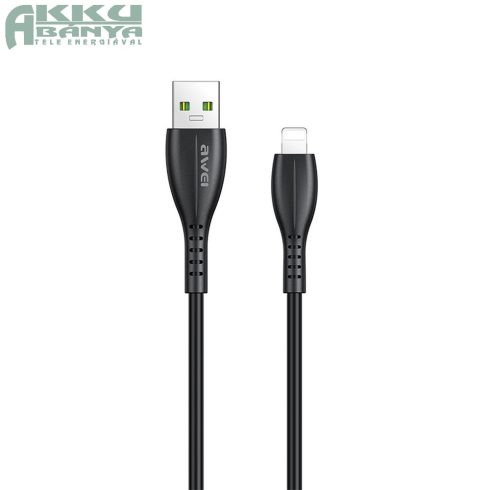 Awei CL-115L 8 tűs USB kábel 1.0m, 2.4A, fekete