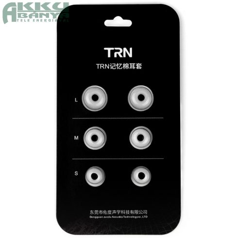 TRN memóriahabos füldugó fülhallgatókhoz, szürke