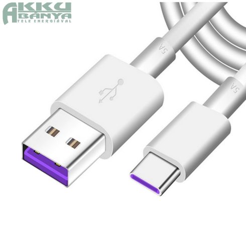 USB - Type-C kábel 5A, 1.5m, fehér