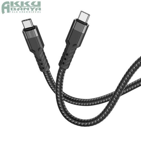 Hoco U110 USB Type-C adat- és töltőkábel 60W, fekete, 1.2m
