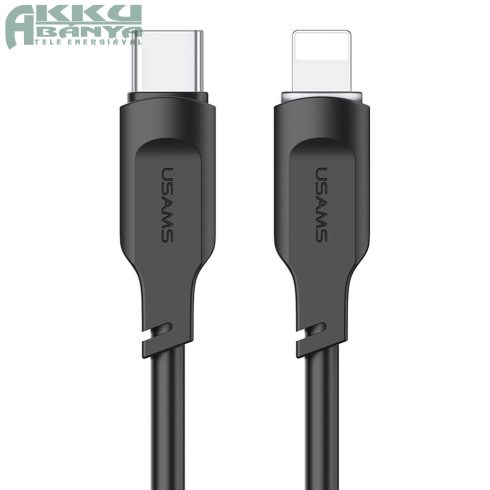 Usams US-SJ566 20W USB Type-C - 8 tűs kábel 1.2m LED, fekete