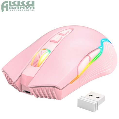 Onikuma CW905S RGB vezeték nélküli Gamer egér, pink