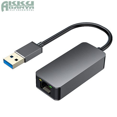 WPOWER USB3.0 - RJ45 Ethernet LAN adapter, 2500Mbps, szürke