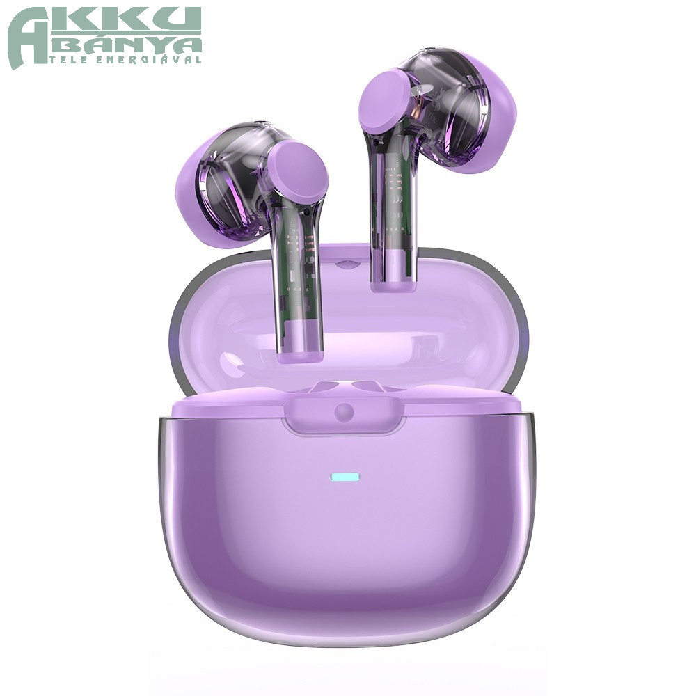 Wiwu T12 TWS Bluetooth 5.3 fülhallgató és headset, lila